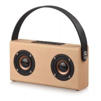 2020 New Style Custom Made D10 Wooden Wireless Speaker Portable Mini Wireless Boom Box With Handle